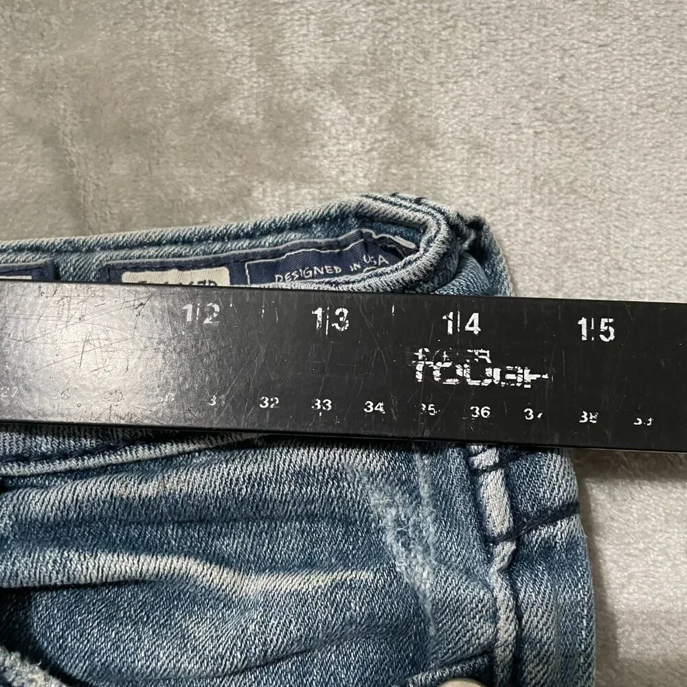 Miss Me Boot Cut Jeans with Embellished Back Pockets - Light Blue Denim - Picture 12 of 14